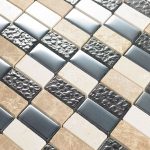 Black Crema Linear Mosaic