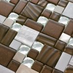 Brown Brushed Metal Diamond Mosaic